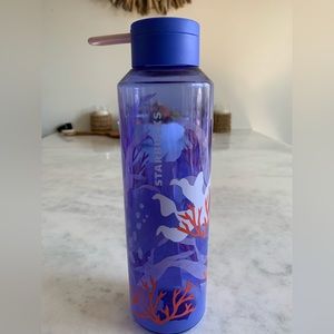 Starbucks Summer 2021 Blue Coral Reef Acrylic Water Bottle Under The Sea - NEW